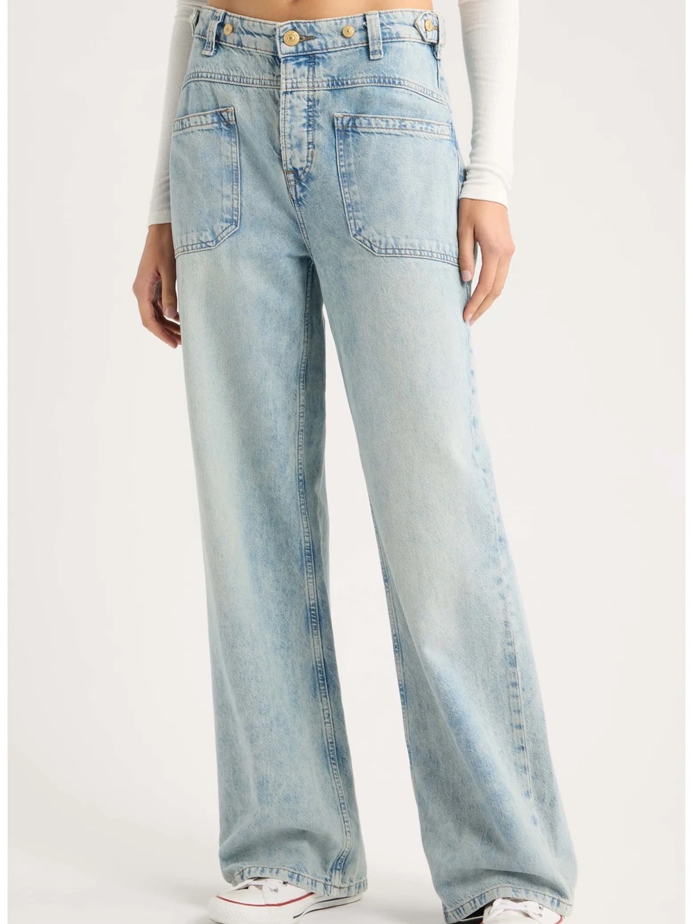 Free People Palmer Light Blue Straight Leg Women's Jeans